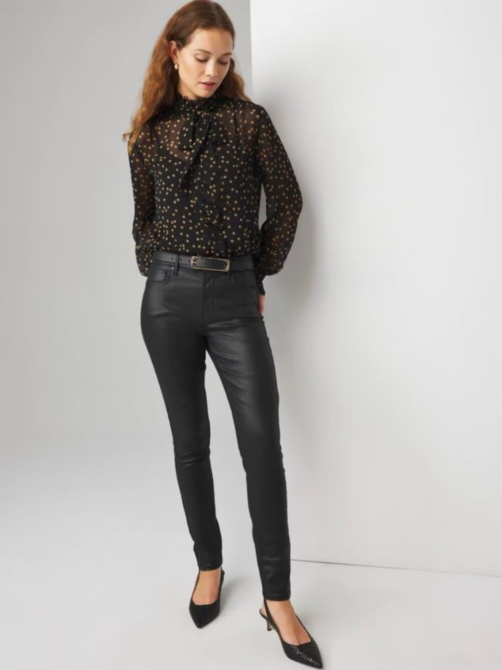 WHBM Coated Skinny Jeans